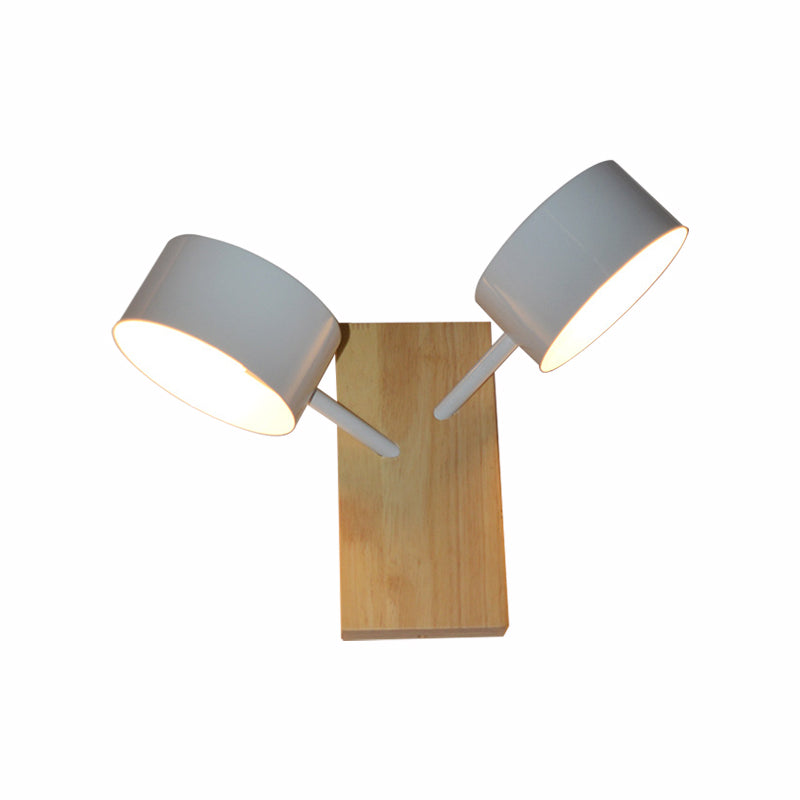 Double tambour Shade Mall Murd Light Contemporary Metal 2 Bulbes Black / White / Blue Wall Lighting Forment pour la cuisine