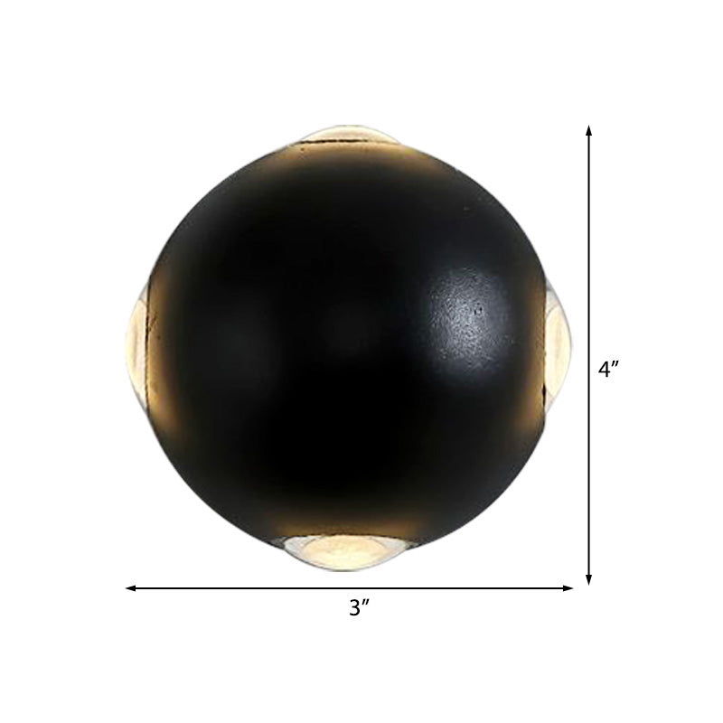 Circular Black Wall Mounted Lighting Modern Metal 4-LED Wall Light Fixture in Warm/White for Outdoor