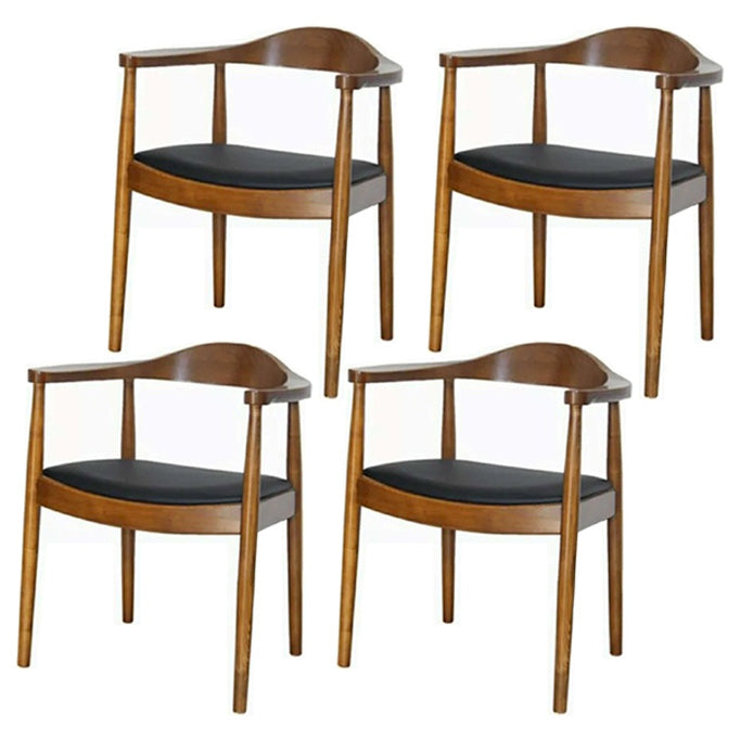 Chaise de salle à manger en bois de style scandinave, chaise d'appoint à dossier ouvert avec bras