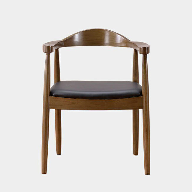 Chaise de salle à manger en bois de style scandinave, chaise d'appoint à dossier ouvert avec bras
