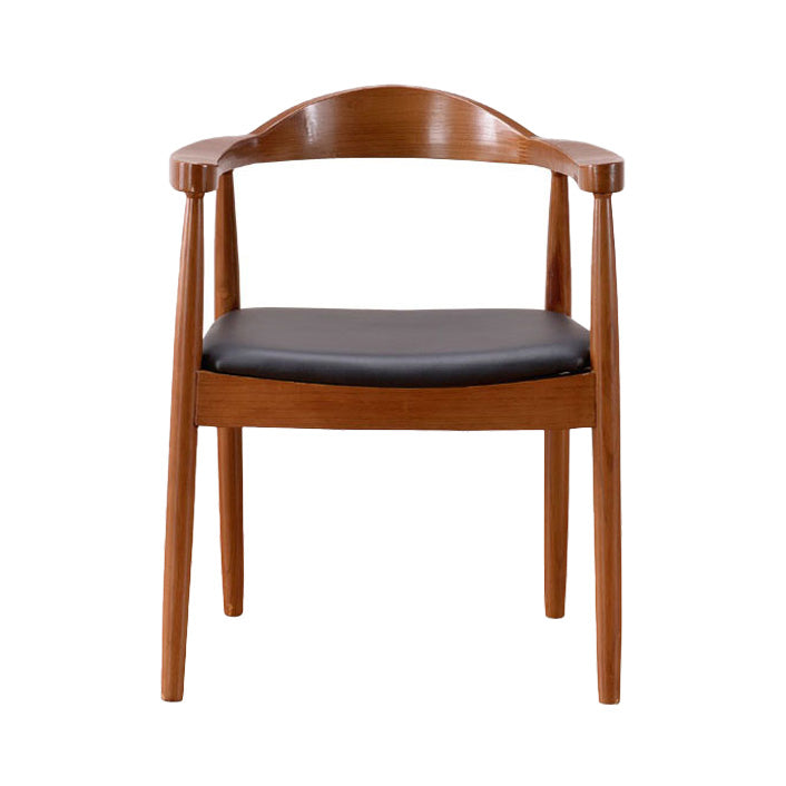 Chaise de salle à manger en bois de style scandinave, chaise d'appoint à dossier ouvert avec bras