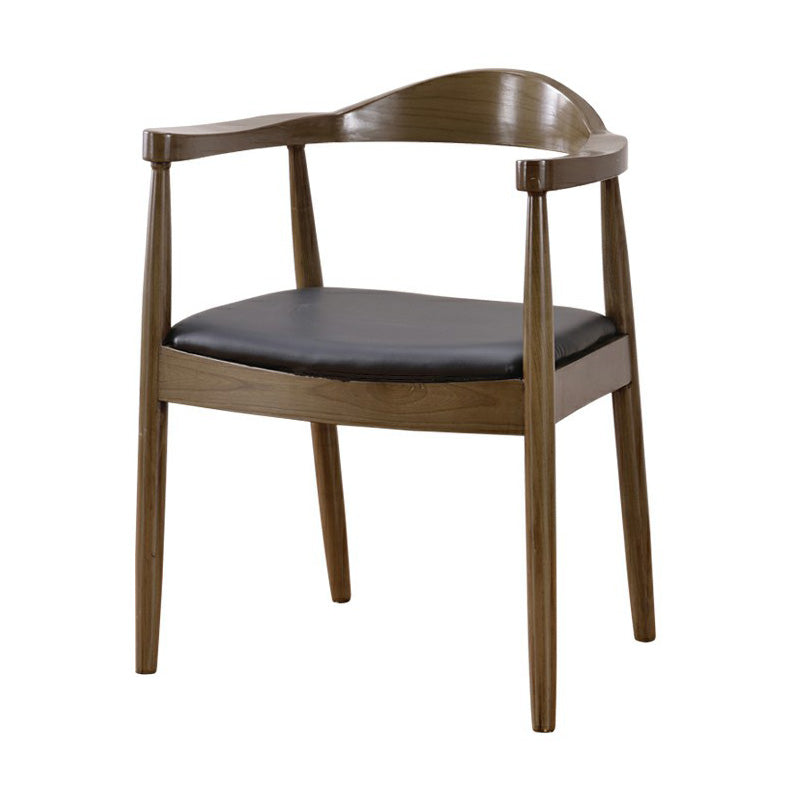Chaise de salle à manger en bois de style scandinave, chaise d'appoint à dossier ouvert avec bras