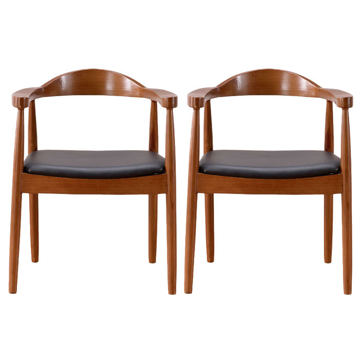 Chaise de salle à manger en bois de style scandinave, chaise d'appoint à dossier ouvert avec bras