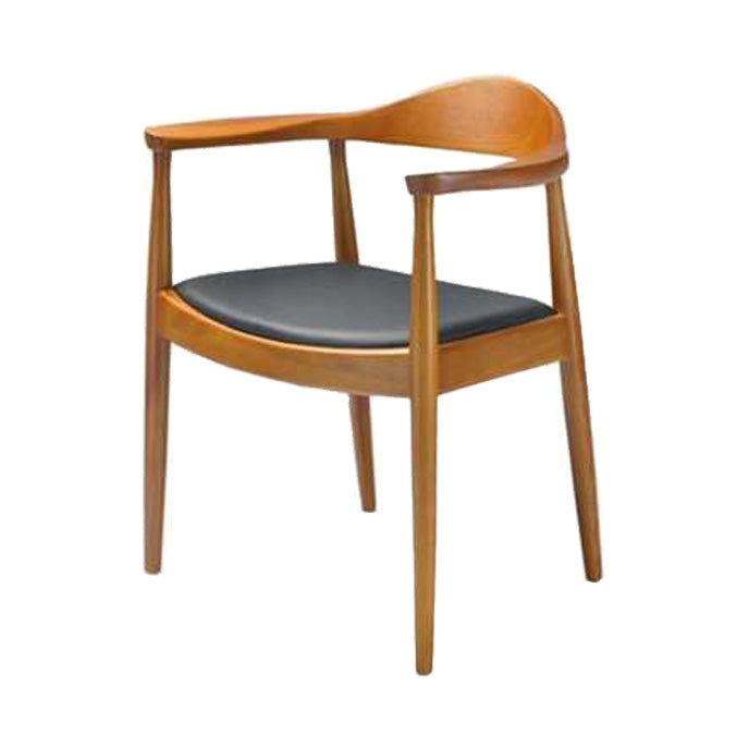 Chaise de salle à manger en bois de style scandinave, chaise d'appoint à dossier ouvert avec bras