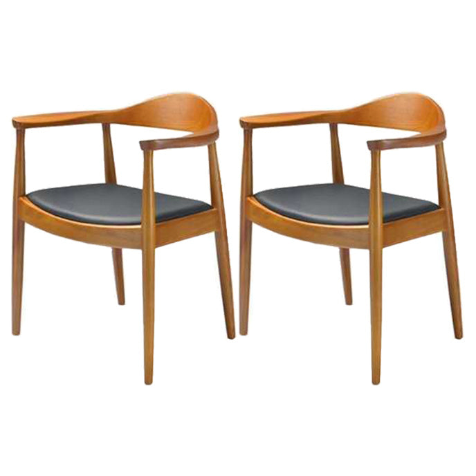 Chaise de salle à manger en bois de style scandinave, chaise d'appoint à dossier ouvert avec bras