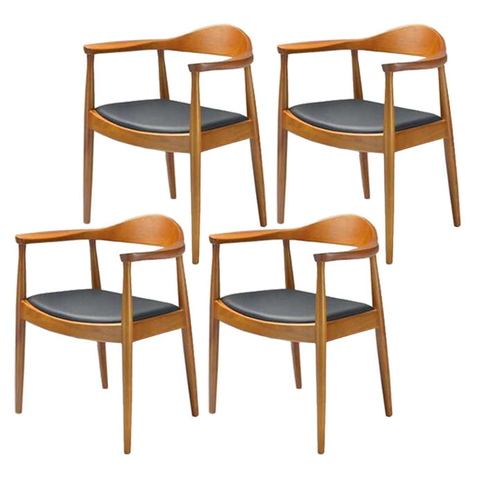 Chaise de salle à manger en bois de style scandinave, chaise d'appoint à dossier ouvert avec bras