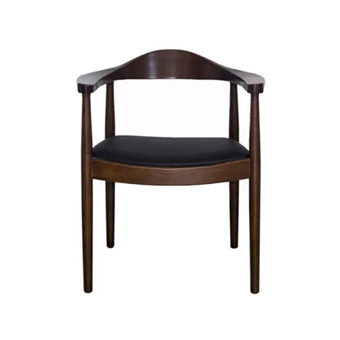Chaise de salle à manger en bois de style scandinave, chaise d'appoint à dossier ouvert avec bras
