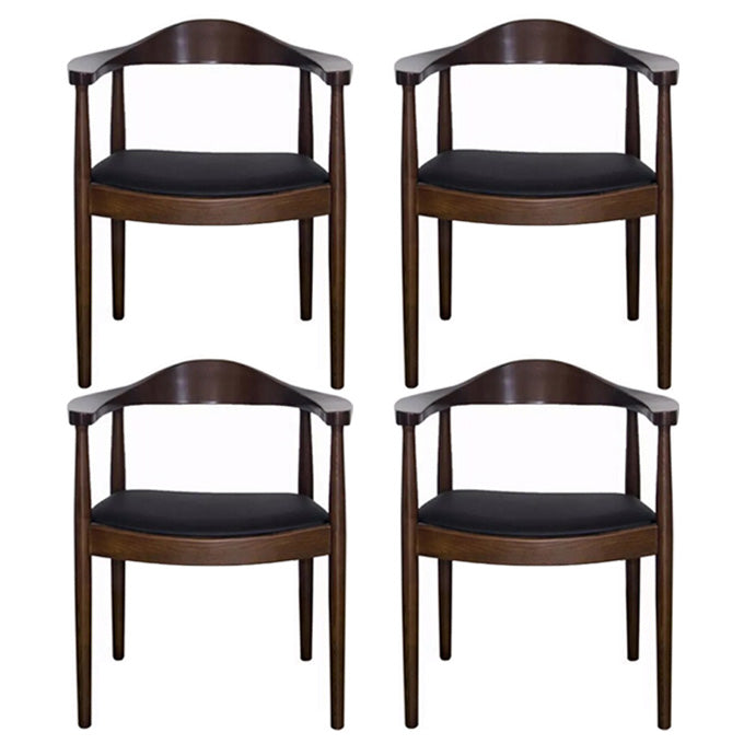Chaise de salle à manger en bois de style scandinave, chaise d'appoint à dossier ouvert avec bras