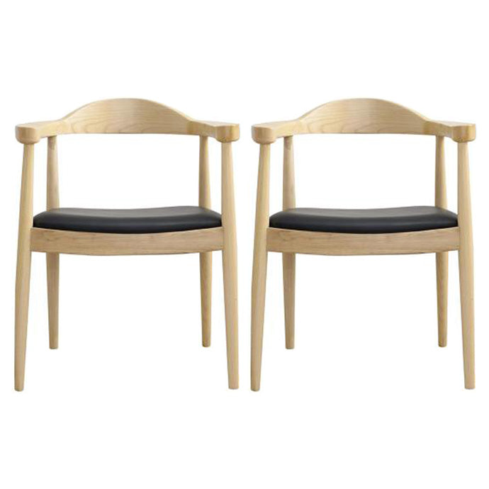 Chaise de salle à manger en bois de style scandinave, chaise d'appoint à dossier ouvert avec bras