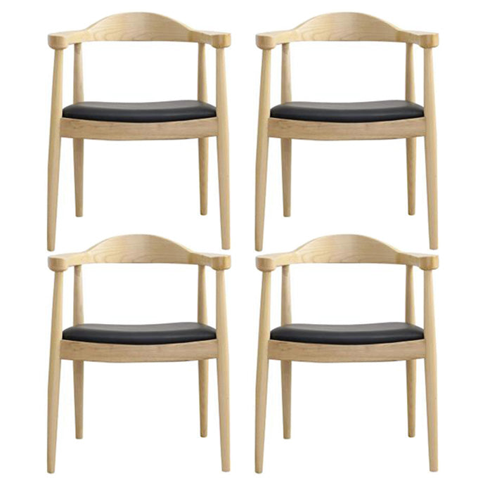 Chaise de salle à manger en bois de style scandinave, chaise d'appoint à dossier ouvert avec bras