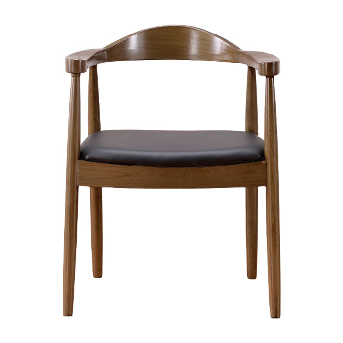 Chaise de salle à manger en bois de style scandinave, chaise d'appoint à dossier ouvert avec bras