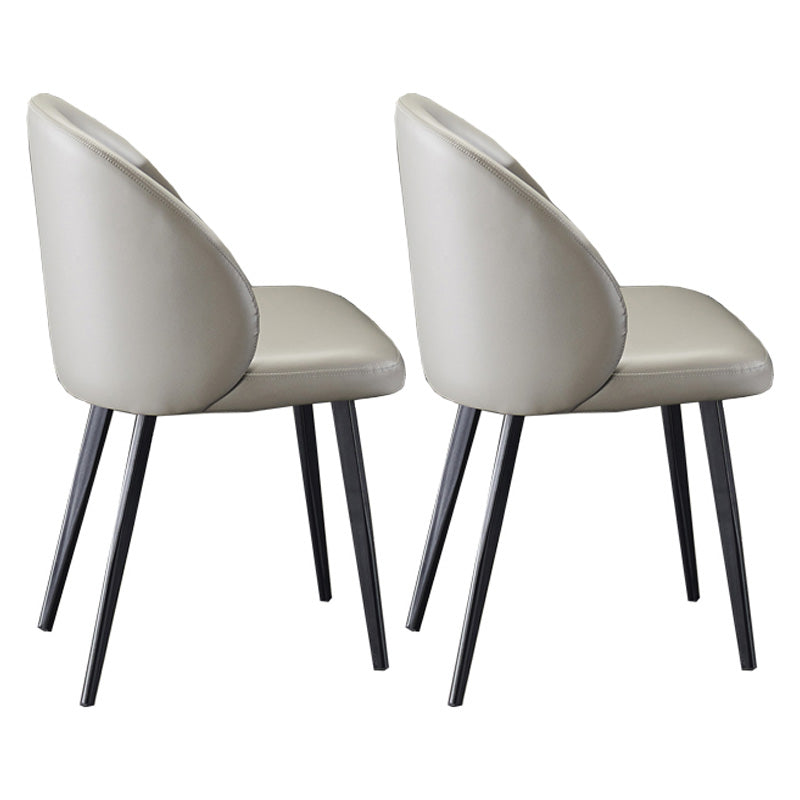 Chaise d'appoint en Faux cuir de Style minimaliste, chaises de salle à manger rembourrées sans accoudoirs pour la maison