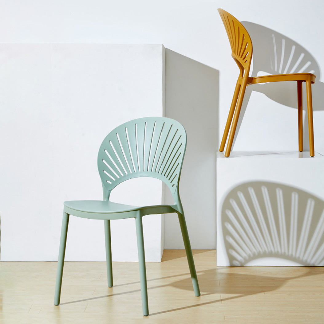 Scandinavian Plastic Dining Armless Chair Kitchen and Dining Room Side Chairs