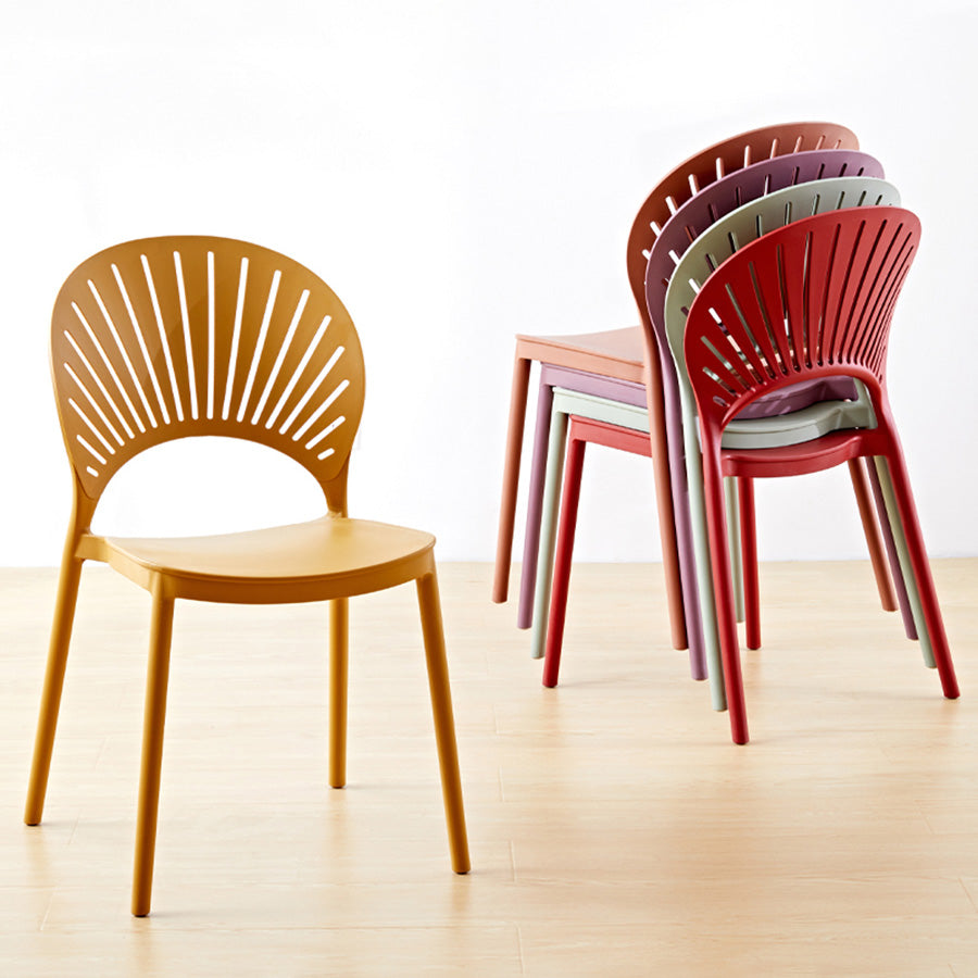 Scandinavian Plastic Dining Armless Chair Kitchen and Dining Room Side Chairs