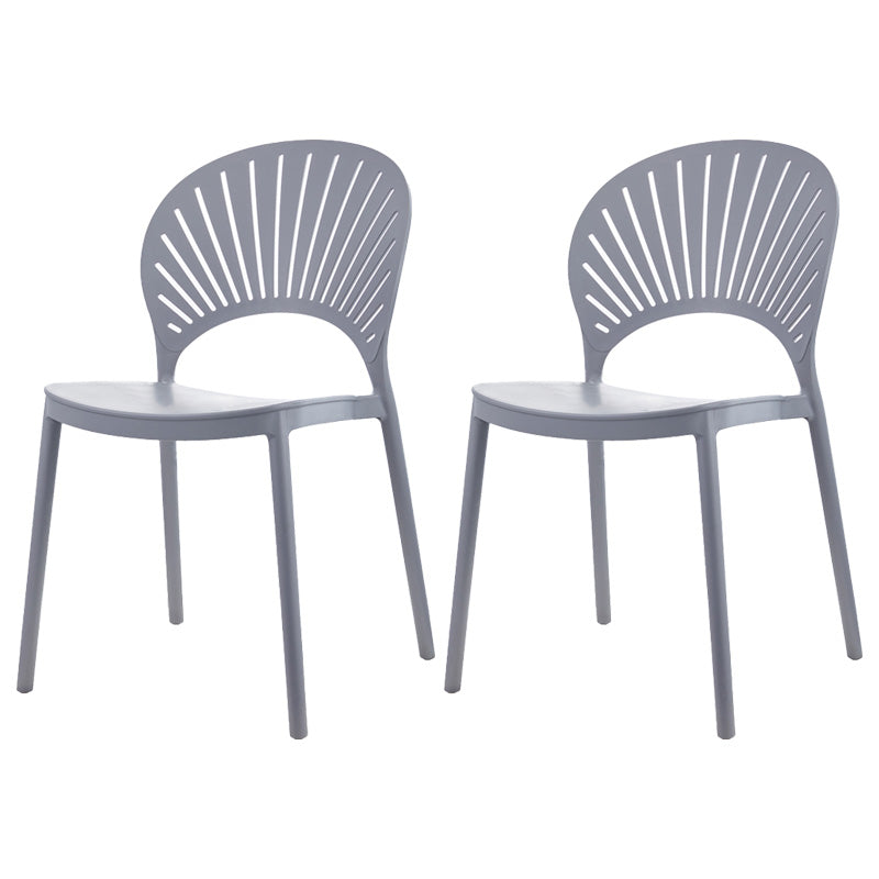 Scandinavian Plastic Dining Armless Chair Kitchen and Dining Room Side Chairs