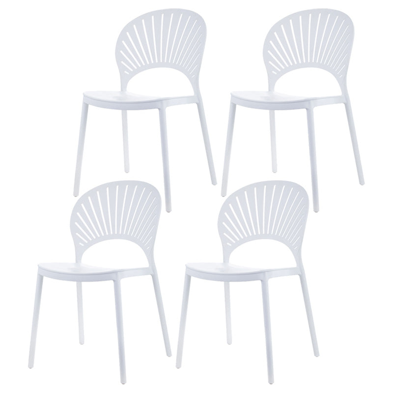 Scandinavian Plastic Dining Armless Chair Kitchen and Dining Room Side Chairs