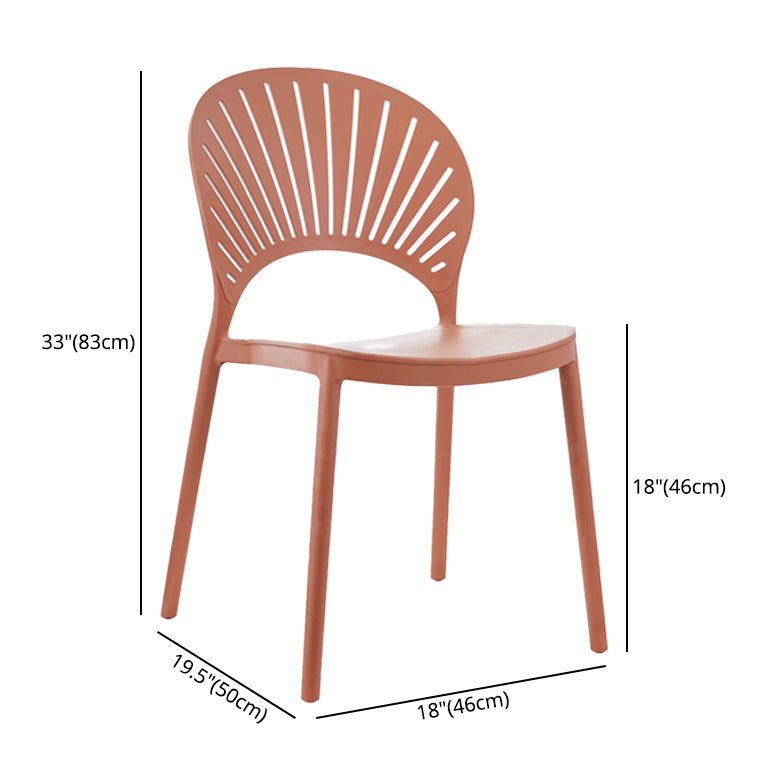 Scandinavian Plastic Dining Armless Chair Kitchen and Dining Room Side Chairs