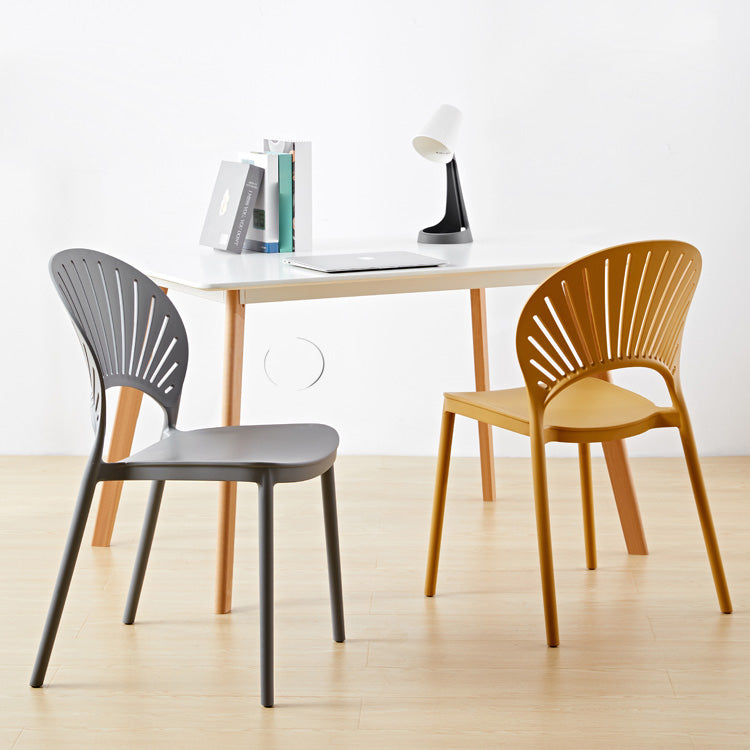 Scandinavian Plastic Dining Armless Chair Kitchen and Dining Room Side Chairs