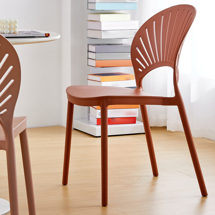 Scandinavian Plastic Dining Armless Chair Kitchen and Dining Room Side Chairs