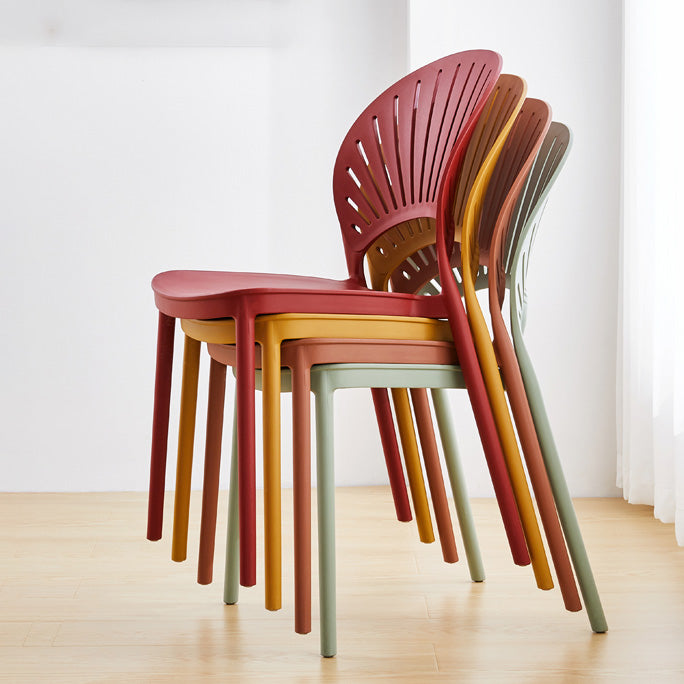 Scandinavian Plastic Dining Armless Chair Kitchen and Dining Room Side Chairs