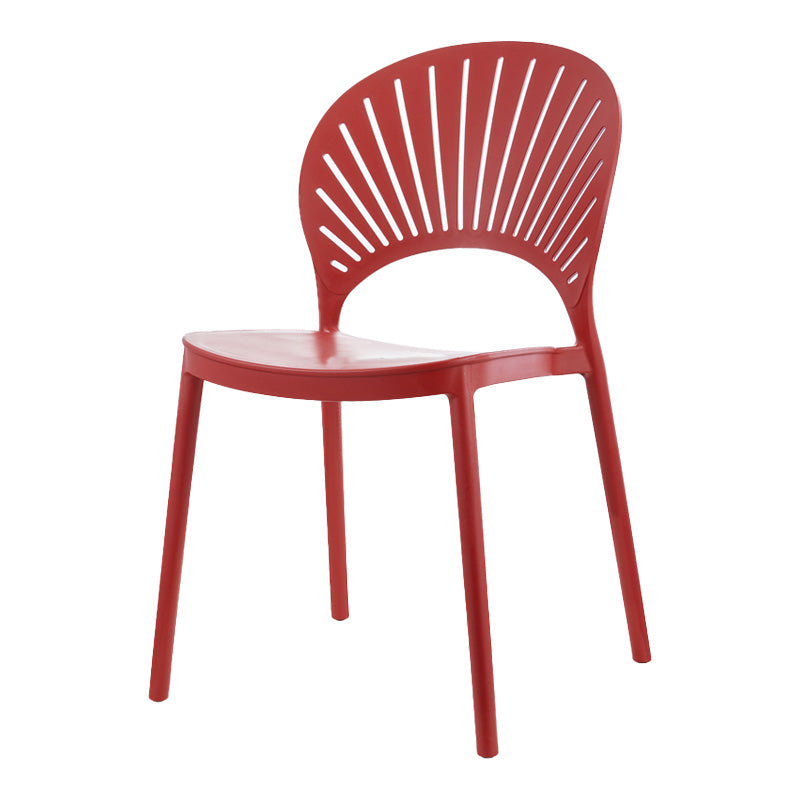 Scandinavian Plastic Dining Armless Chair Kitchen and Dining Room Side Chairs
