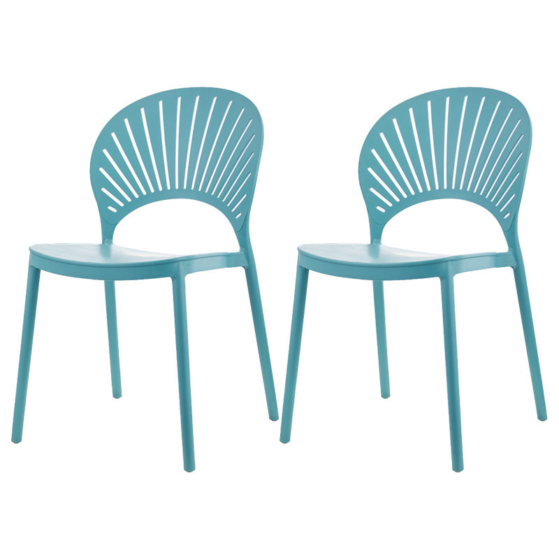 Scandinavian Plastic Dining Armless Chair Kitchen and Dining Room Side Chairs