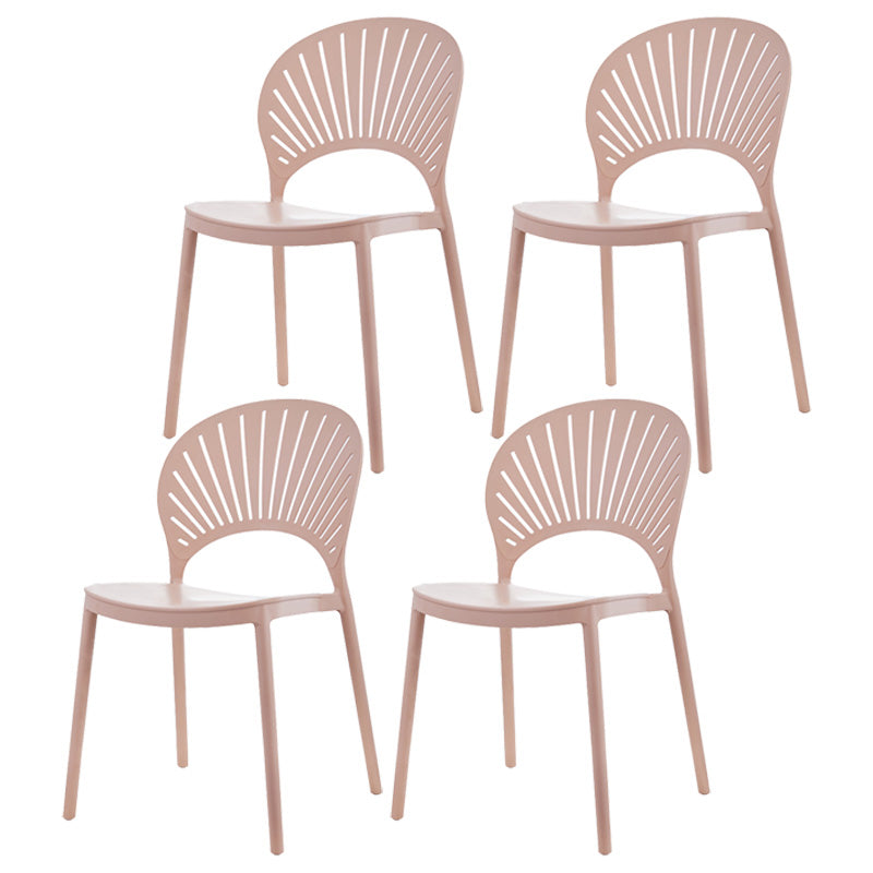 Scandinavian Plastic Dining Armless Chair Kitchen and Dining Room Side Chairs