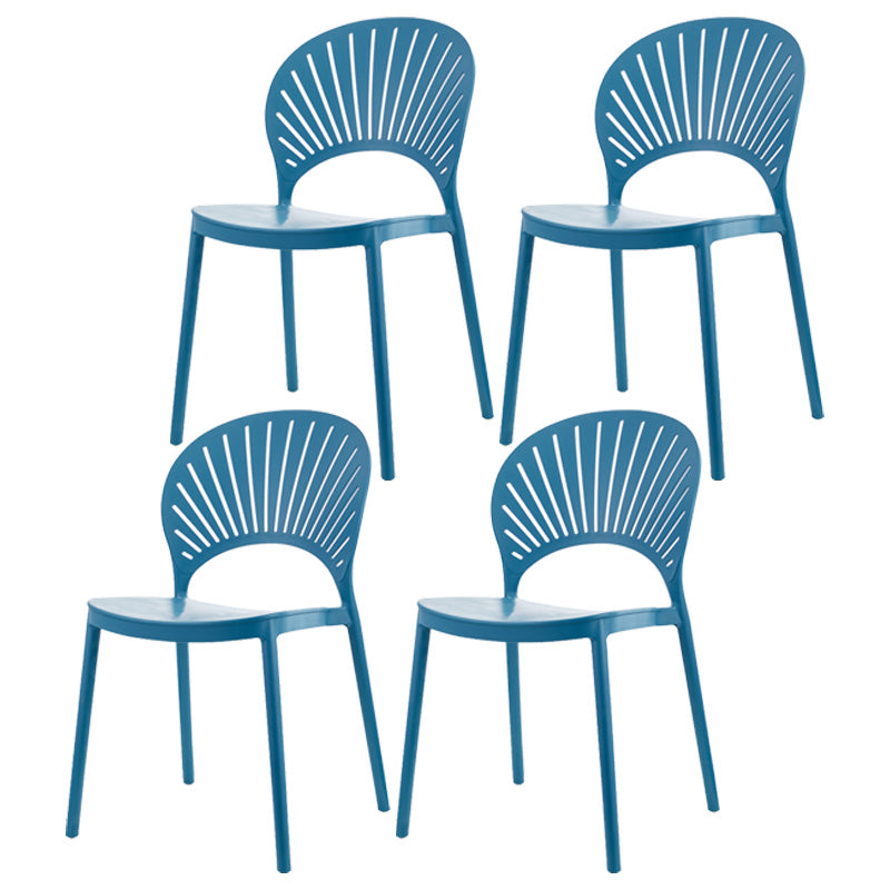 Scandinavian Plastic Dining Armless Chair Kitchen and Dining Room Side Chairs