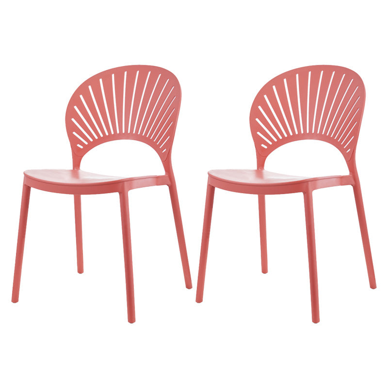 Scandinavian Plastic Dining Armless Chair Kitchen and Dining Room Side Chairs