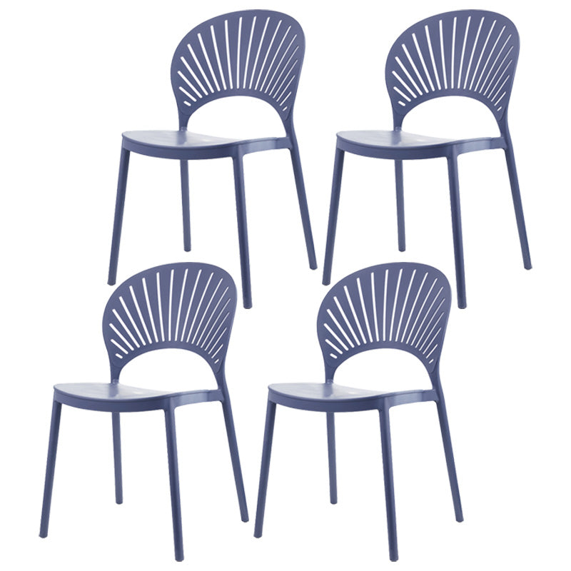 Scandinavian Plastic Dining Armless Chair Kitchen and Dining Room Side Chairs