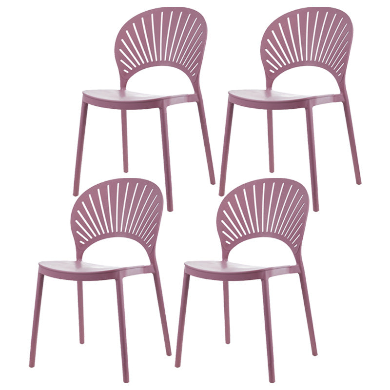Scandinavian Plastic Dining Armless Chair Kitchen and Dining Room Side Chairs