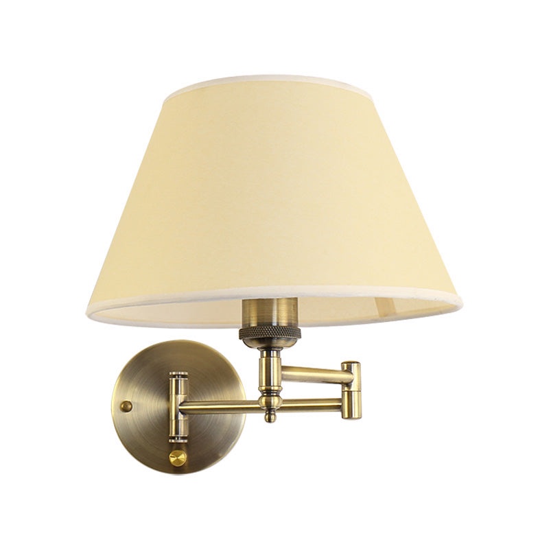 Lampe murale en papier swing bras avec nuance 1 Light White / Beige, luminaire d'applications beige pour le salon