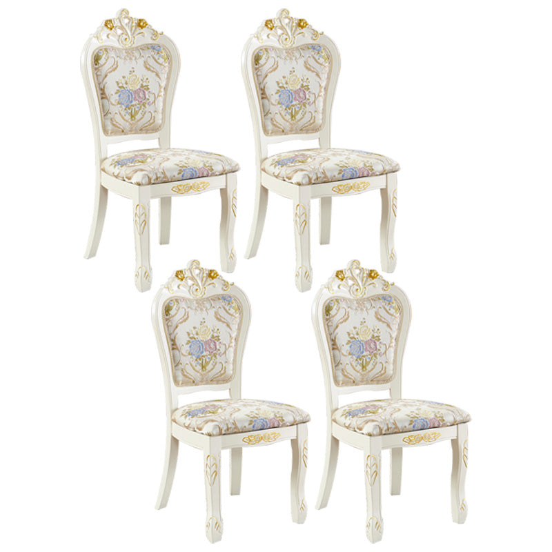 Upholstered European Style Restaurant Side Chair White Open Dining Chair