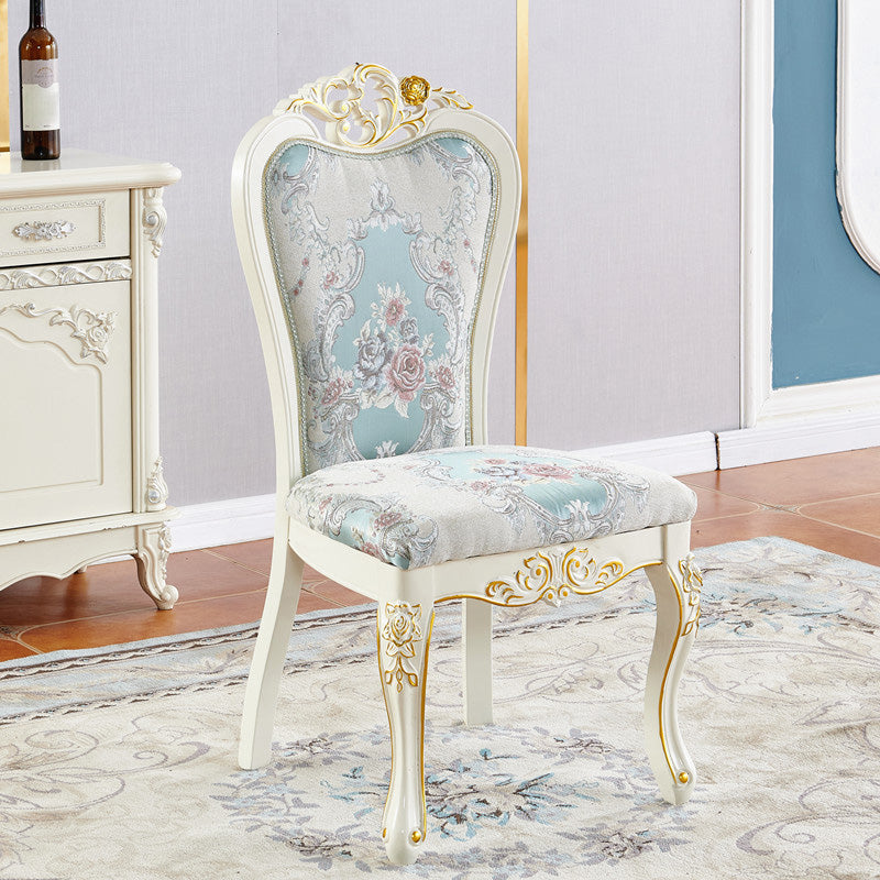 Upholstered European Style Restaurant Side Chair White Open Dining Chair