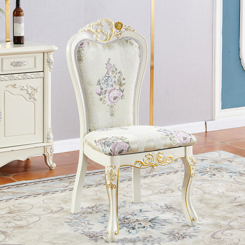 Upholstered European Style Restaurant Side Chair White Open Dining Chair