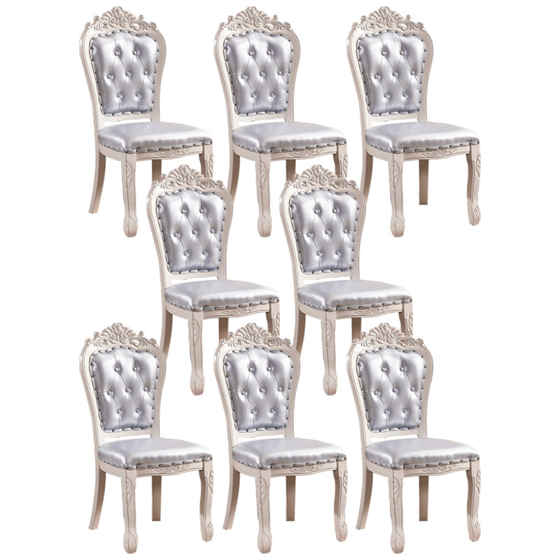Upholstered European Style Restaurant Side Chair White Open Dining Chair