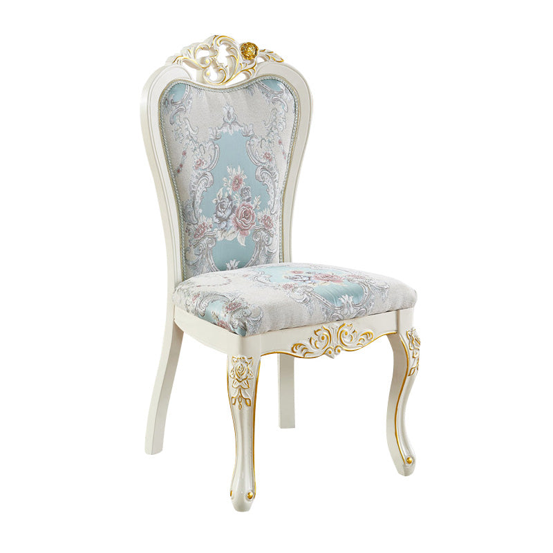 Upholstered European Style Restaurant Side Chair White Open Dining Chair