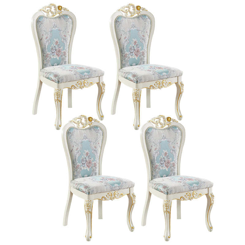 Upholstered European Style Restaurant Side Chair White Open Dining Chair