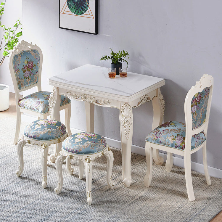 Upholstered European Style Restaurant Side Chair White Open Dining Chair