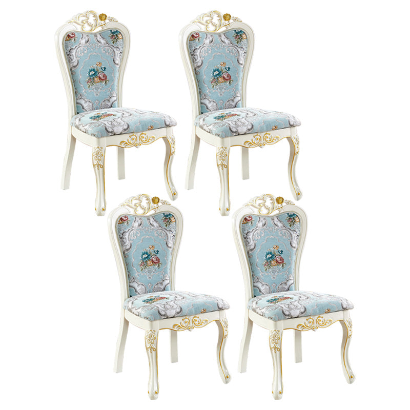 Upholstered European Style Restaurant Side Chair White Open Dining Chair