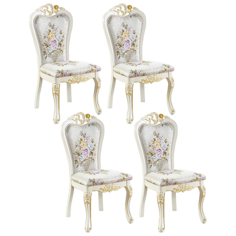 Upholstered European Style Restaurant Side Chair White Open Dining Chair