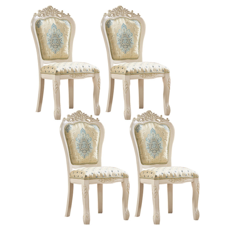 Upholstered European Style Restaurant Side Chair White Open Dining Chair