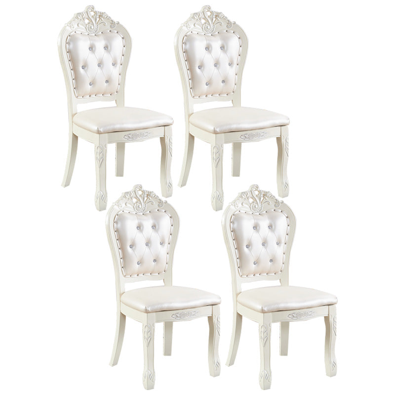 Upholstered European Style Restaurant Side Chair White Open Dining Chair