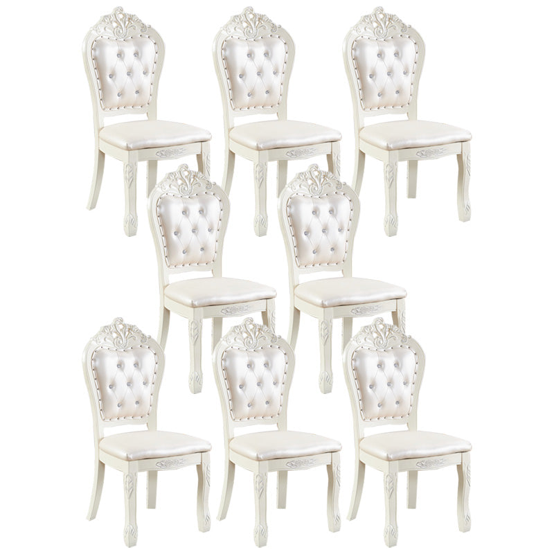 Upholstered European Style Restaurant Side Chair White Open Dining Chair