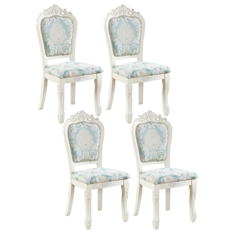 Upholstered European Style Restaurant Side Chair White Open Dining Chair