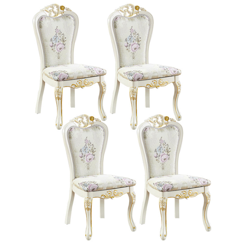 Upholstered European Style Restaurant Side Chair White Open Dining Chair