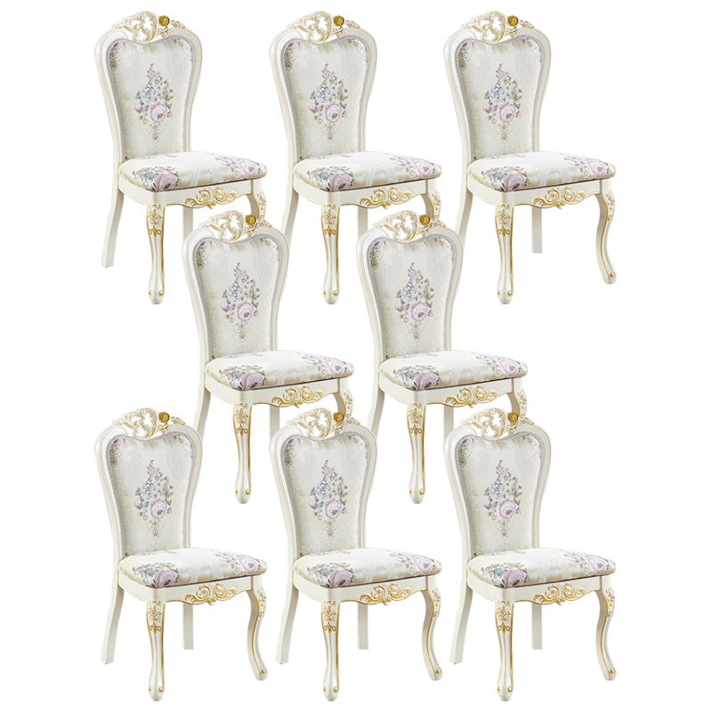 Upholstered European Style Restaurant Side Chair White Open Dining Chair