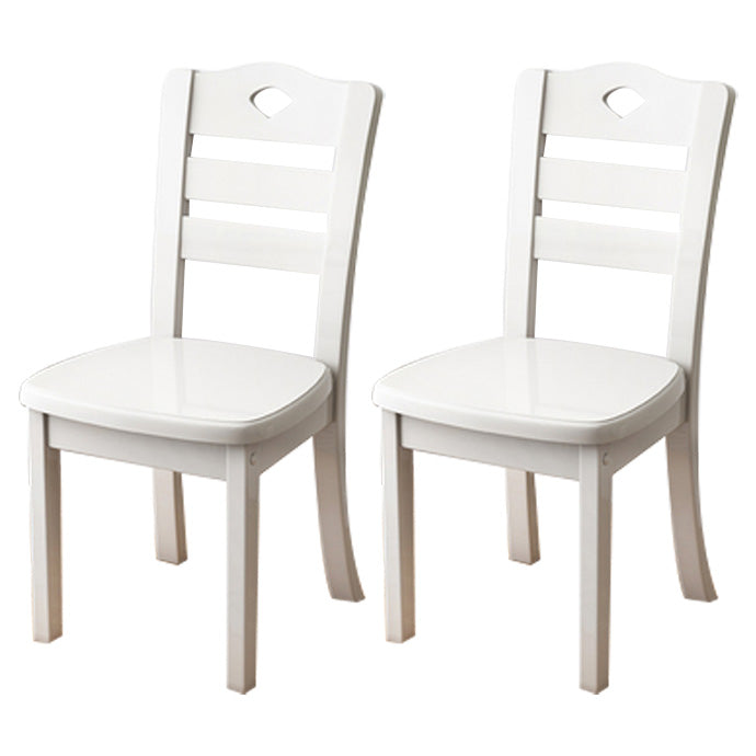 Contemporary Wood Side Chair Armless Ladder Back Dining Chair for Home Use