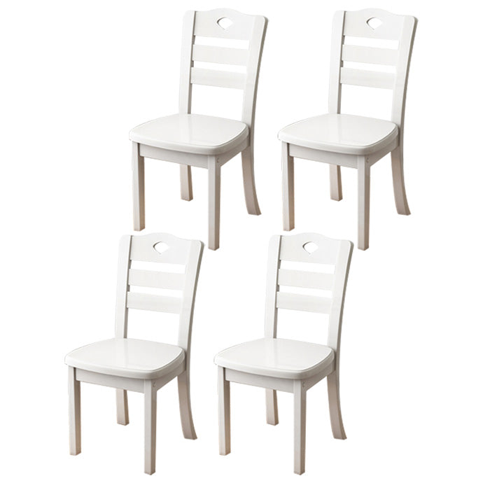 Contemporary Wood Side Chair Armless Ladder Back Dining Chair for Home Use