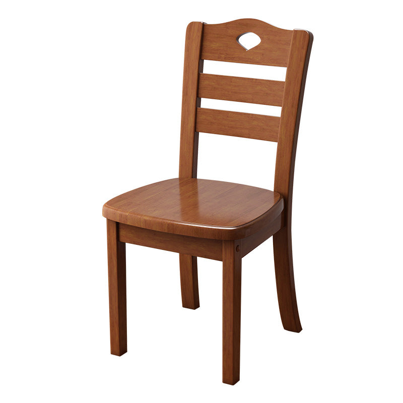 Contemporary Wood Side Chair Armless Ladder Back Dining Chair for Home Use